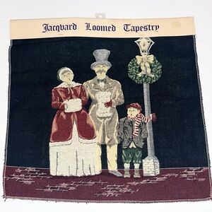 Olde Greensborough Craft Jacquard Loomed Tapestry Christmas Caroling 18” NEW